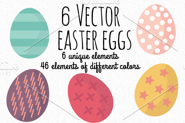 6 Vector Easter eggs
