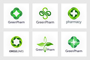 Green Pharmacy Logo Set