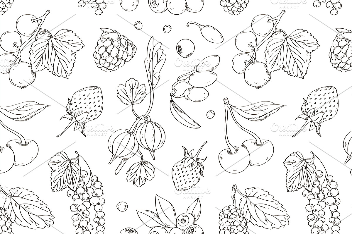 Berries set pattern in Patterns - product preview 8