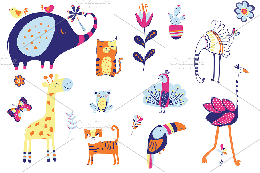 Cute animals character-Baby shower