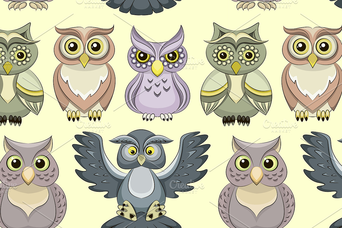 Pattern of color owls in Patterns - product preview 8