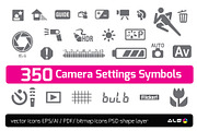 350 Camera Settings Symbols