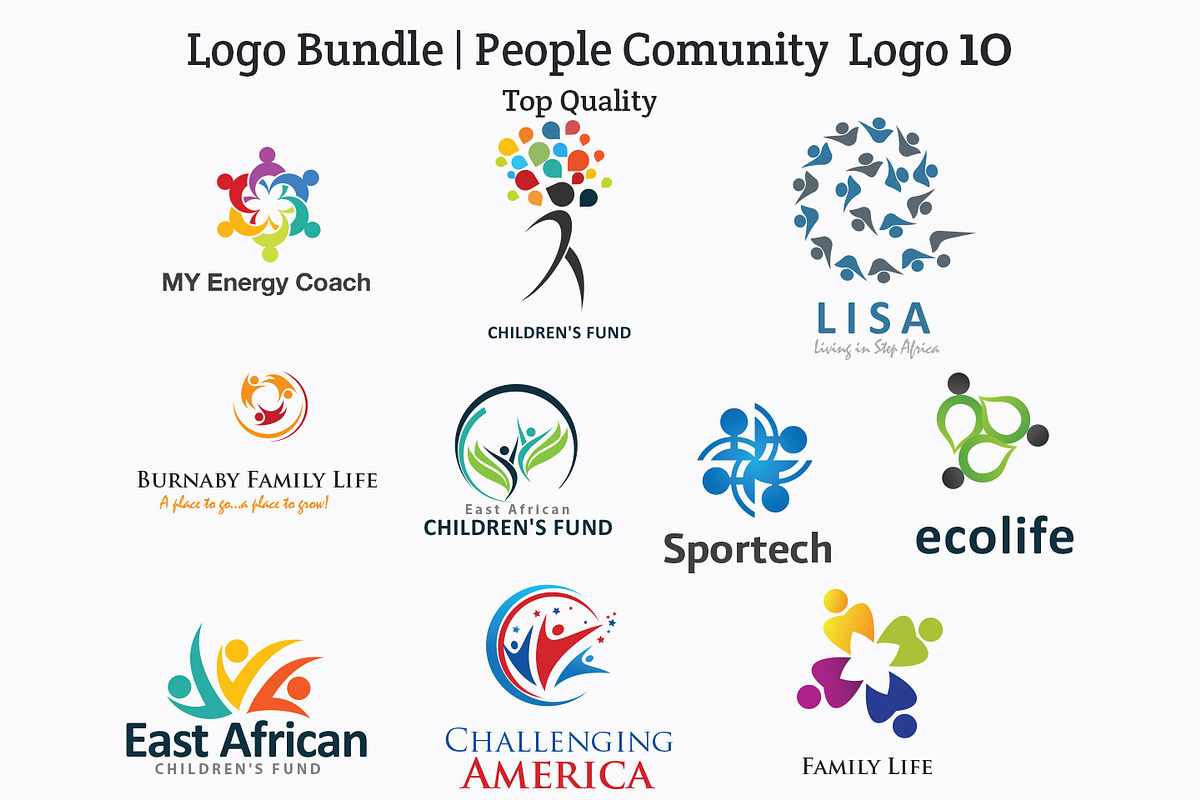 Logo Bundle 10 People Human Group in Logo Templates - product preview 8