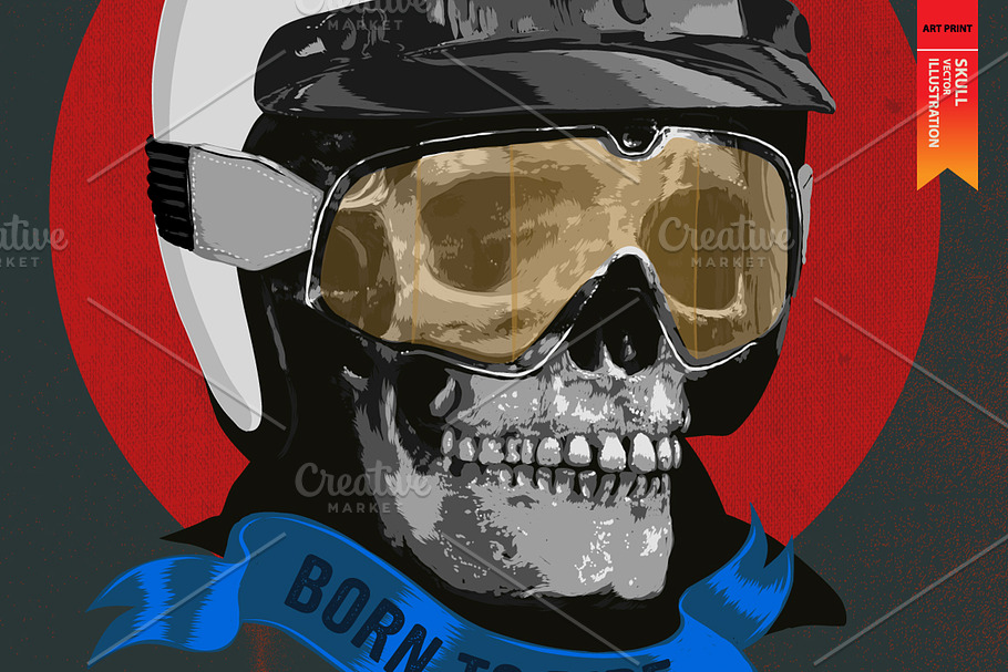 BORN TO RIDE - Vector illustration in Illustrations - product preview 8