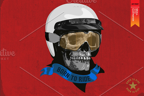 BORN TO RIDE - Vector illustration in Illustrations - product preview 1