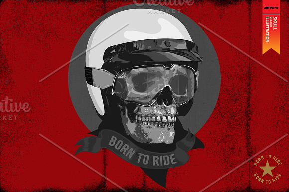 BORN TO RIDE - Vector illustration in Illustrations - product preview 2