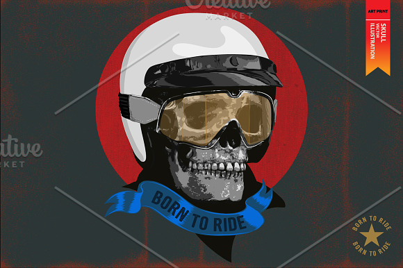 BORN TO RIDE - Vector illustration in Illustrations - product preview 3