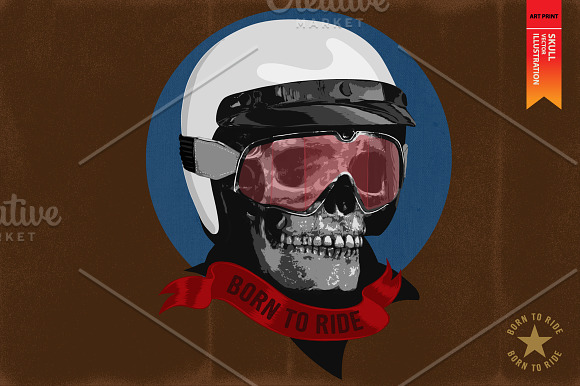 BORN TO RIDE - Vector illustration in Illustrations - product preview 4
