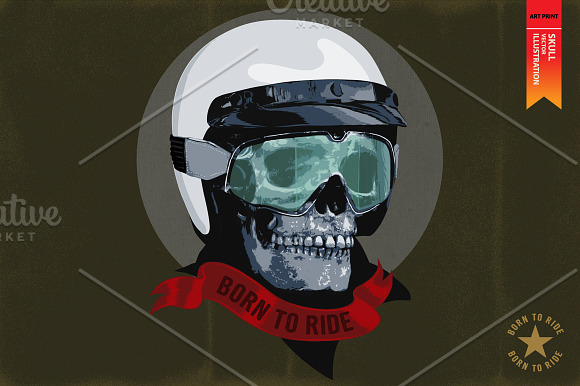 BORN TO RIDE - Vector illustration in Illustrations - product preview 5