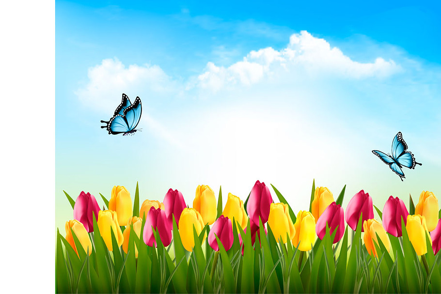 Nature background with green grass,  in Illustrations - product preview 8