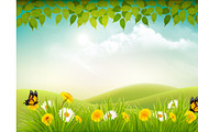 Nature background with grass 