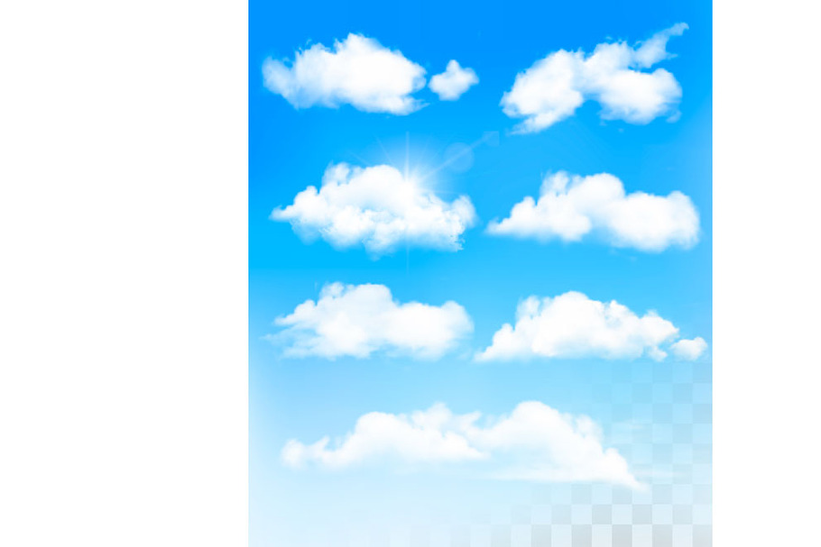 Set of transparent different clouds. in Illustrations - product preview 8