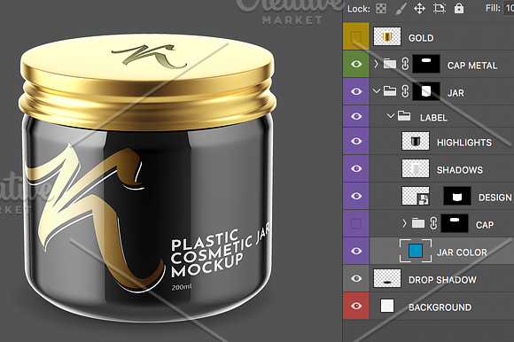 Plastic Cosmetic Gloss Jar Mockup 2 in Product Mockups - product preview 2