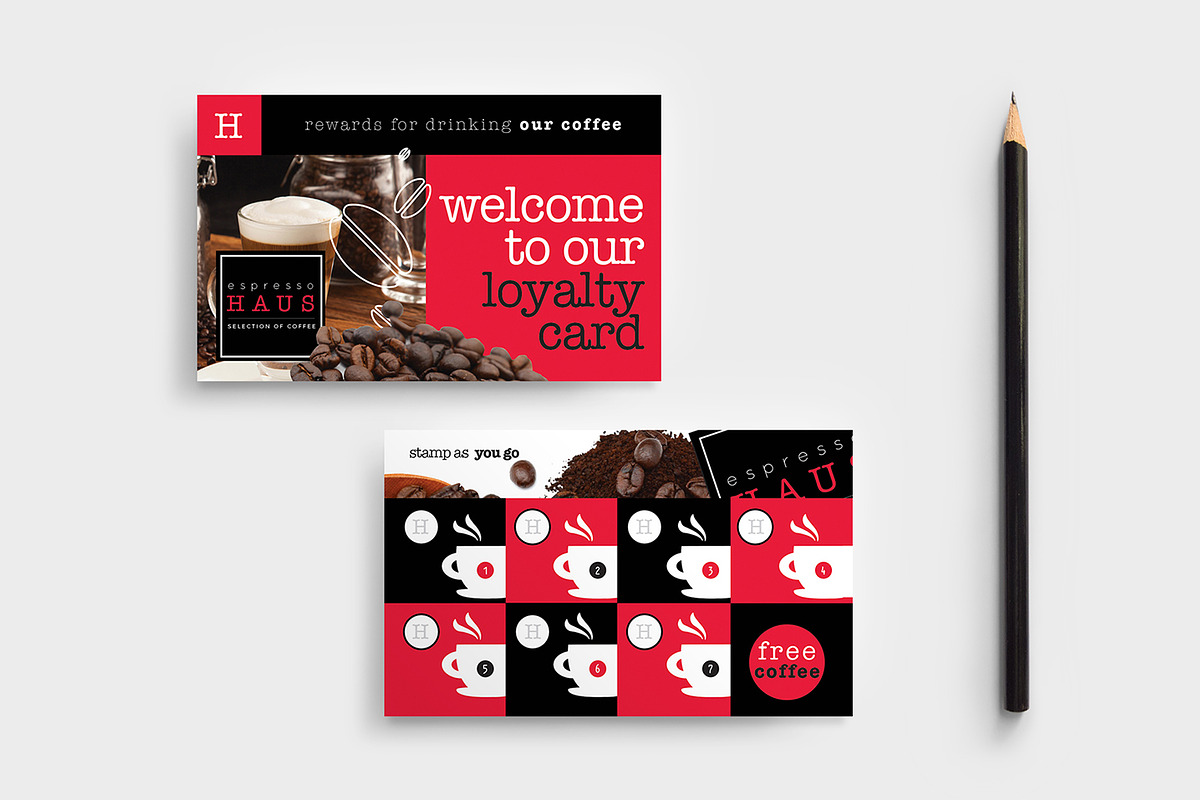 Cafe Loyalty Card Template in Business Card Templates - product preview 8