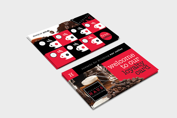 Cafe Loyalty Card Template in Business Card Templates - product preview 1