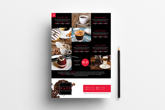 A4 Cafe Menu Template in Stationery Templates - product preview 1