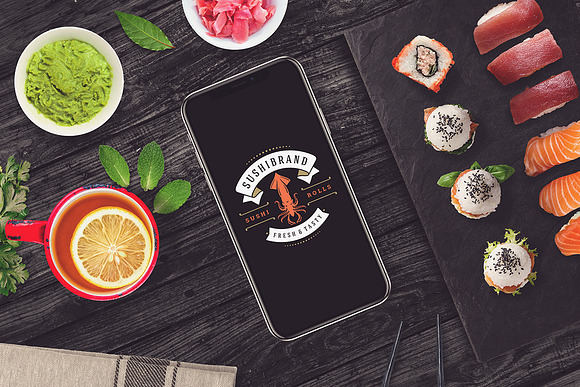18 Sushi Bar Logos and Badges in Logo Templates - product preview 2