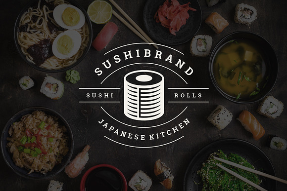18 Sushi Bar Logos and Badges in Logo Templates - product preview 12