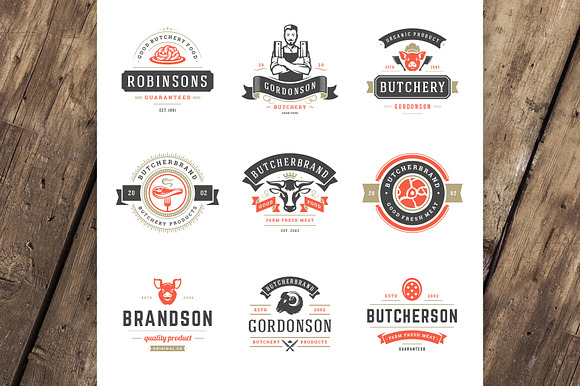 18 Meat Food Logos and Badges in Logo Templates - product preview 1