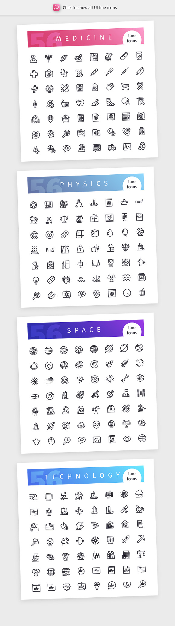 Science 700+ Line Icons Bundle in Science Icons - product preview 3