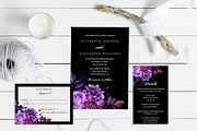 Black and purple wedding invitation