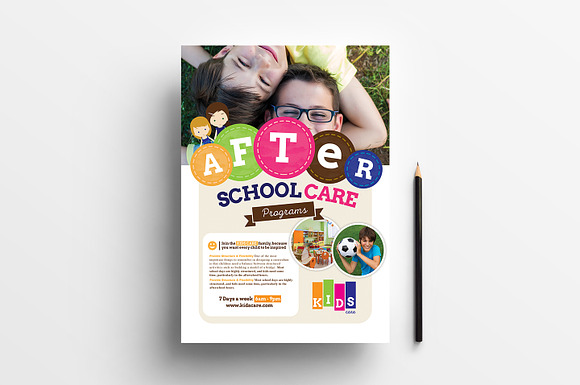 After School Care Poster Template in Stationery Templates - product preview 2