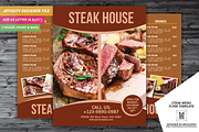 steak menu flyer template
