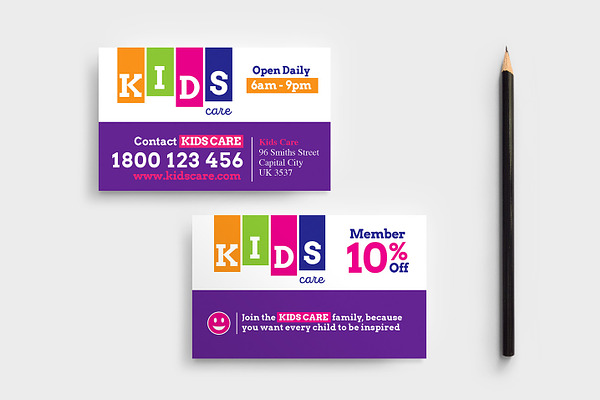 After School Care Business Card