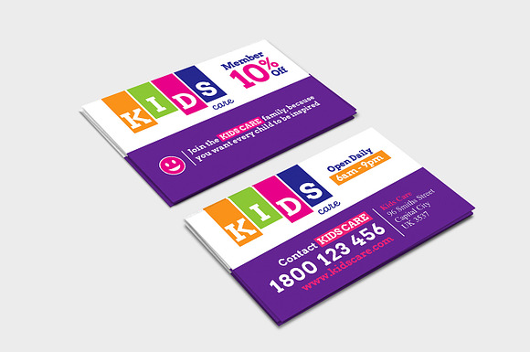 After School Care Business Card in Business Card Templates - product preview 1