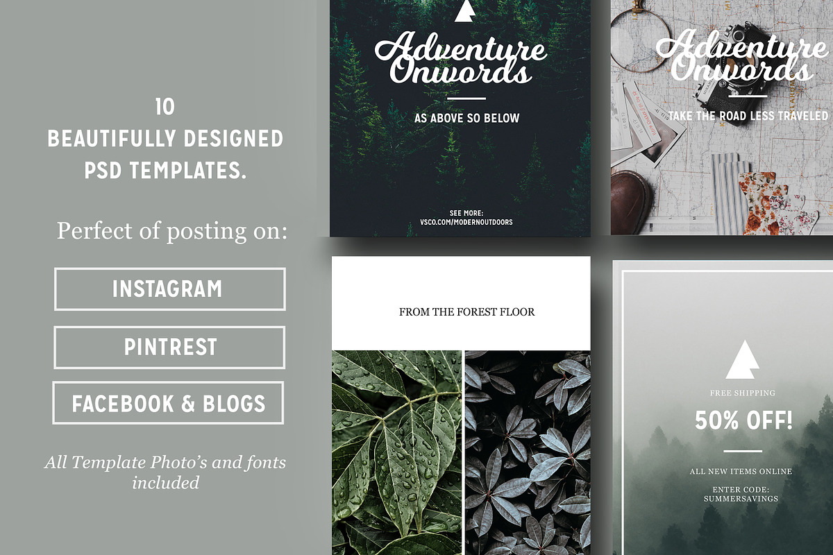 Modern Outdoors - Social Media Pack in Instagram Templates - product preview 8
