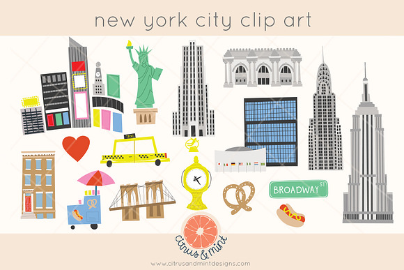 new york city clipart and papers in Illustrations - product preview 1