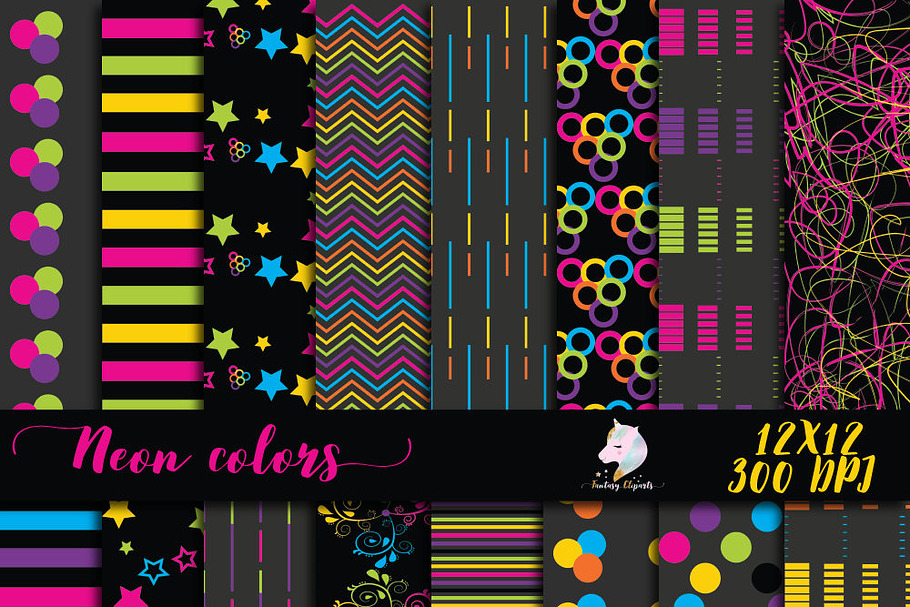 Neon Digital Paper in Textures - product preview 8