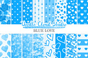 Blue Romantic digital paper