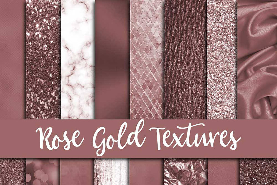 Rose Gold Textures Digital Paper in Textures - product preview 8