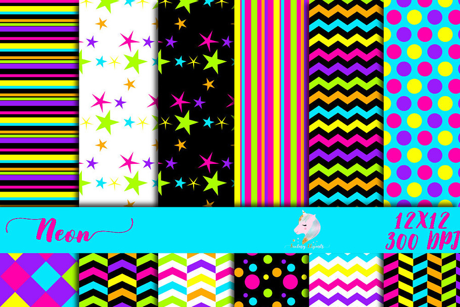 Neon Digital Paper vol.2 in Textures - product preview 8