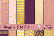 Blush & Gold Foil Digital Paper