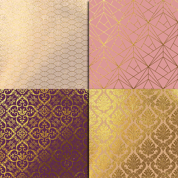 Blush & Gold Foil Digital Paper in Textures - product preview 1