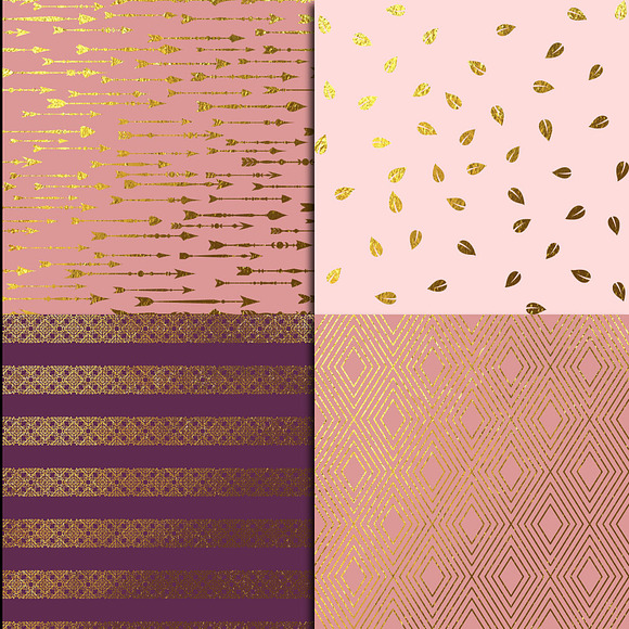 Blush & Gold Foil Digital Paper in Textures - product preview 3