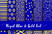 Royal Blue & Gold Foil Digital Paper