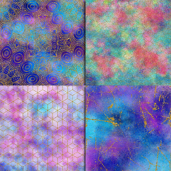 Galaxy & Gold Digital Paper in Textures - product preview 1