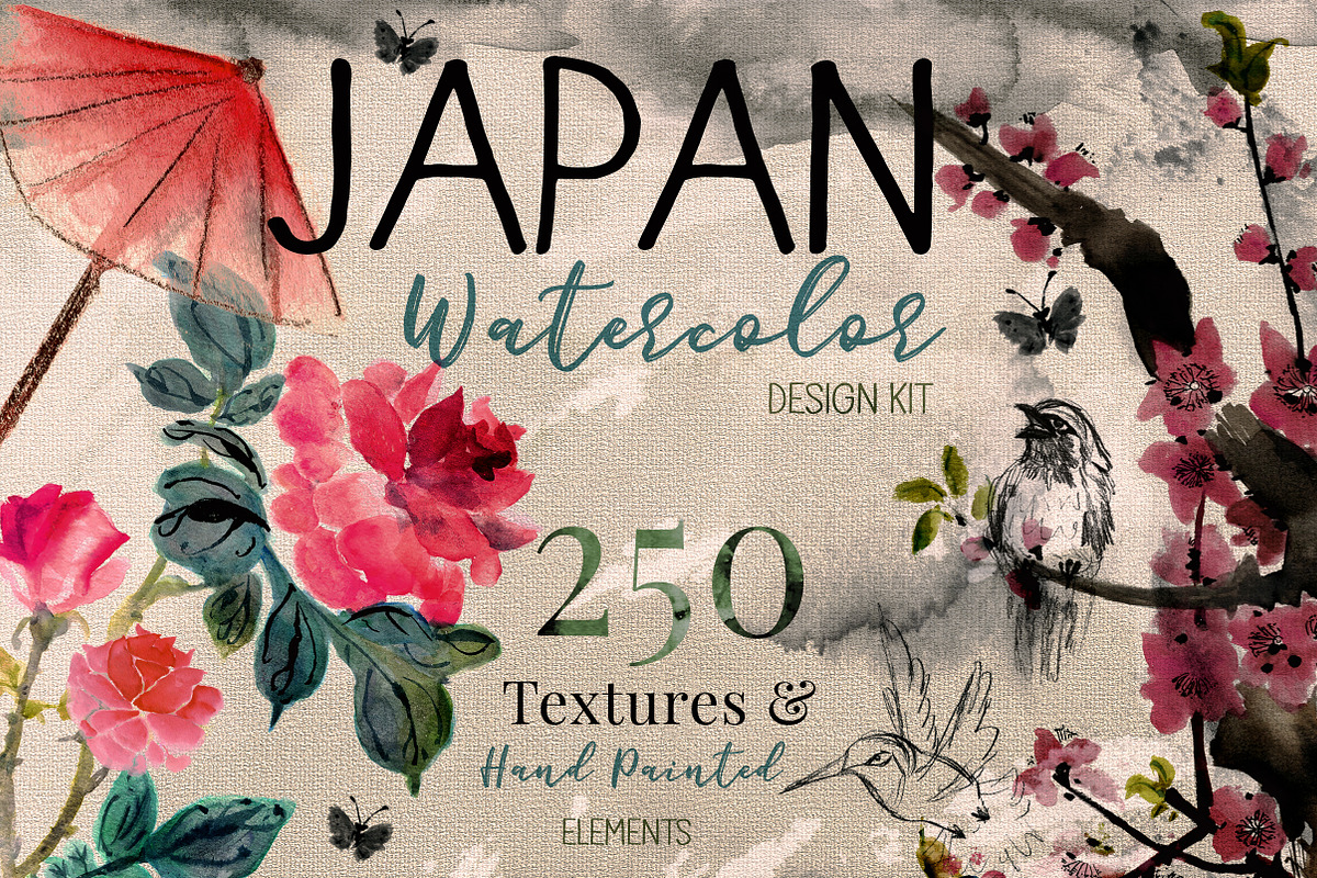 Japanese Flower art & Design Bundle in Textures - product preview 8