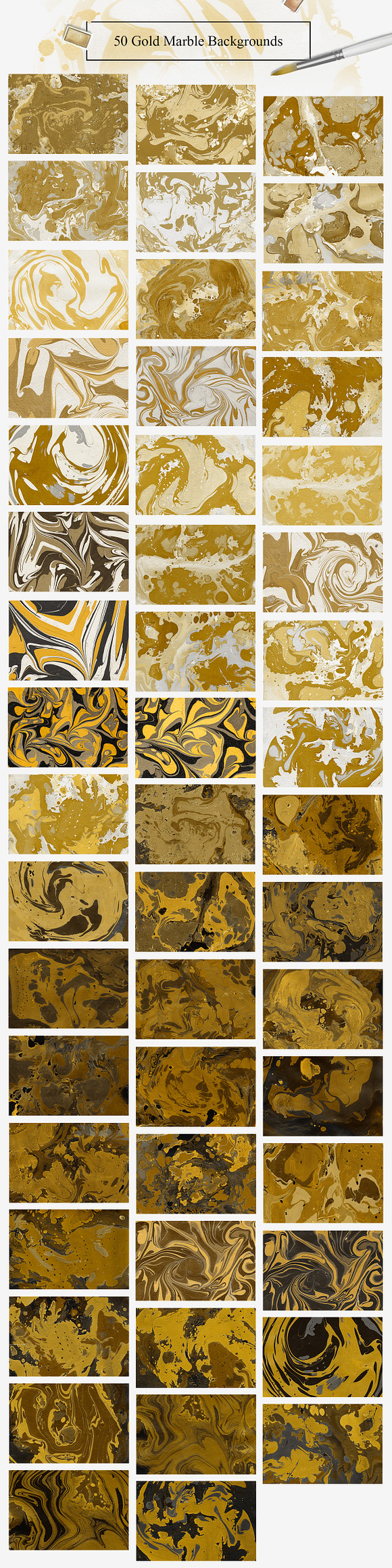 Gold Watercolor&Marble Backgrounds in Textures - product preview 1