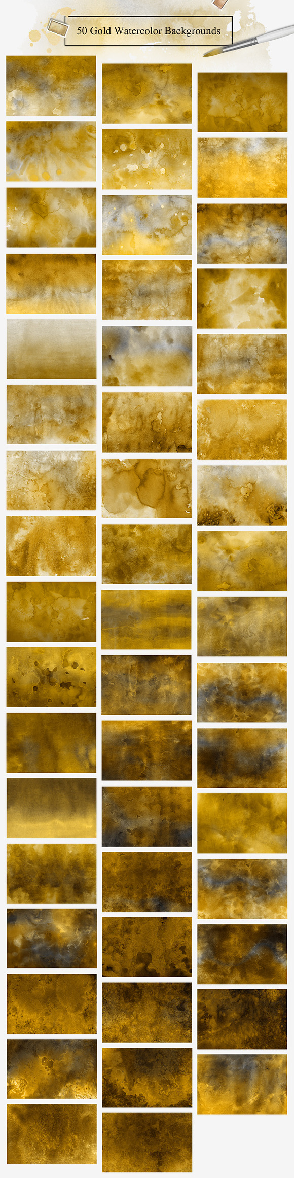 Gold Watercolor&Marble Backgrounds in Textures - product preview 3