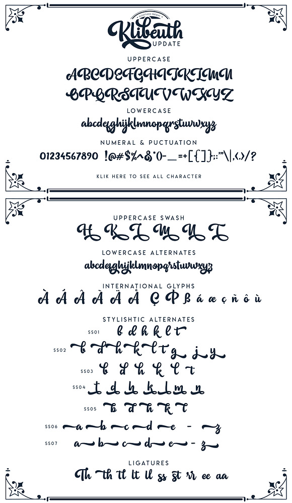 KLIBEUTH script - update in Script Fonts - product preview 1