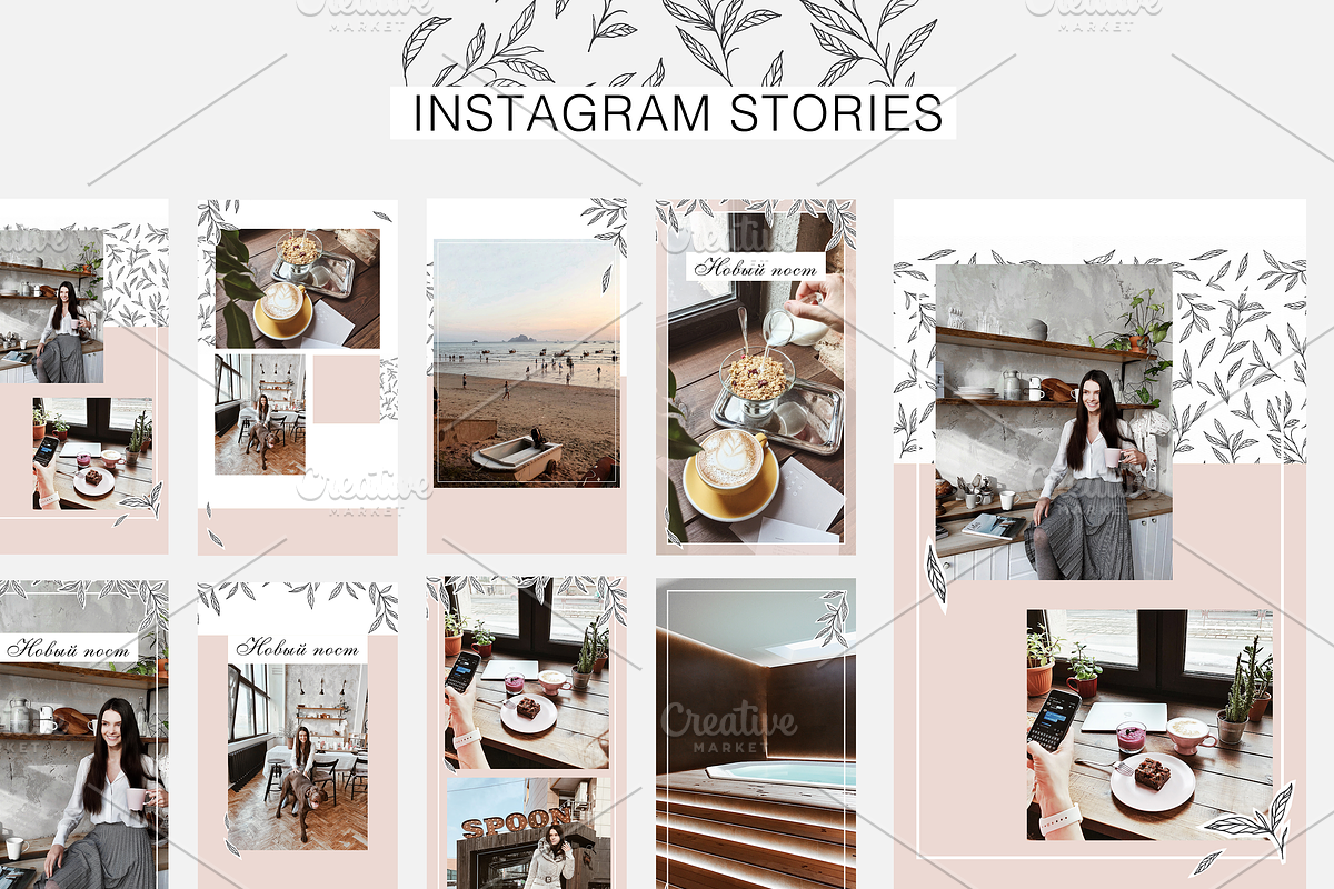 The Stories Template / Floral Decor in Instagram Templates - product preview 8