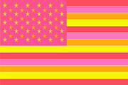 American flag pink and yellow 