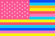 American flag, vivid modern colors