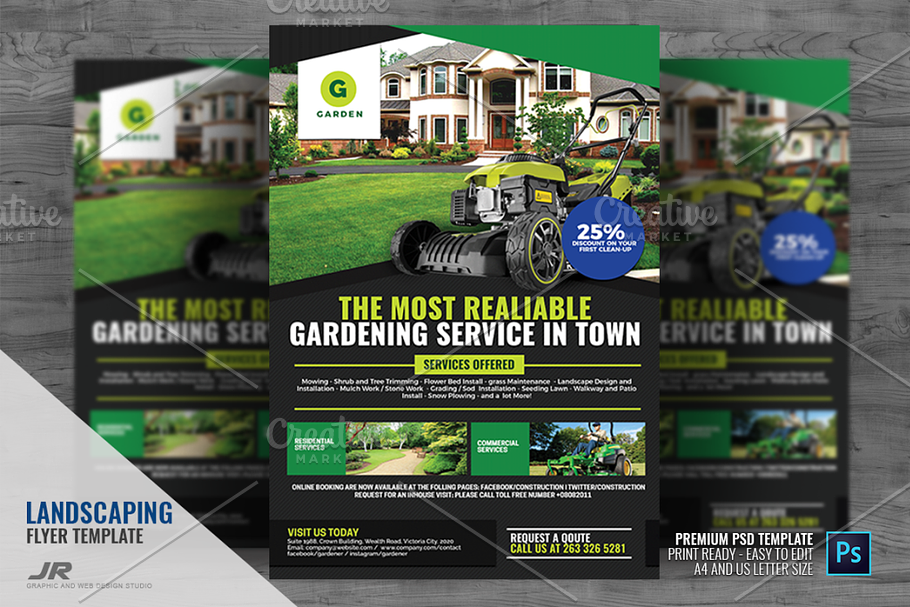 Landscaping and Lawn Cleaning Flyer