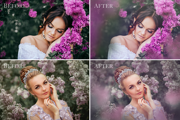 Dreamy Lilac photo overlays in Photoshop Layer Styles - product preview 1