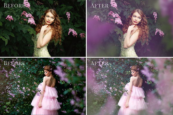 Dreamy Lilac photo overlays in Photoshop Layer Styles - product preview 2